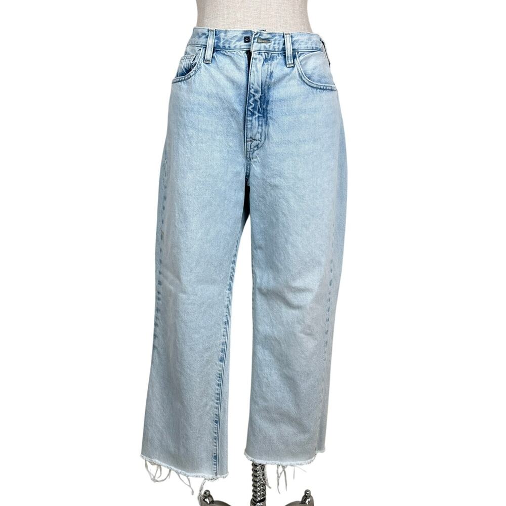 FRAME Le Jane Crop Jeans Women's 30 High Rise Wide Leg Raw Hem Denim - Picture 3 of 10